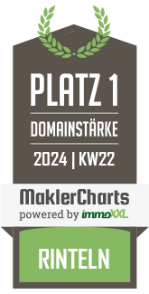 MaklerCharts KW 21/2024 - JPK Immobilien, Inh. Jrg-Peter Klling ist bester Makler in Rinteln