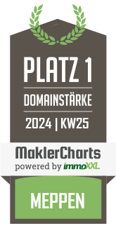 MaklerCharts KW 24/2024 - Immobilien Tiehen oHG ist bester Makler in Meppen