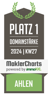 MaklerCharts KW 26/2024 - Kupfernagel Immobilien ist bester Makler in Ahlen