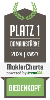 MaklerCharts KW 26/2024 - Living Immo WohnImmobilien Mittelhessen ist bester Makler in Biedenkopf