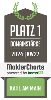 MaklerCharts KW 26/2024 - Tunk Immobilien - Rico & Timo Tunk GbR ist bester Makler in Kahl am Main