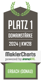 MaklerCharts KW 27/2024 - BOBER Immobilien ist bester Makler in Erbach (Donau)