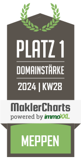 MaklerCharts KW 27/2024 - Immobilien Tiehen oHG ist bester Makler in Meppen