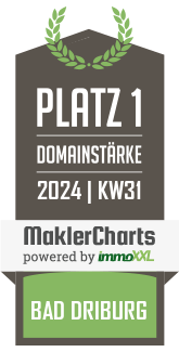 MaklerCharts KW 30/2024 - OWL Immobilien GmbH ist bester Makler in Bad Driburg