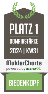 MaklerCharts KW 30/2024 - Living Immo WohnImmobilien Mittelhessen ist bester Makler in Biedenkopf