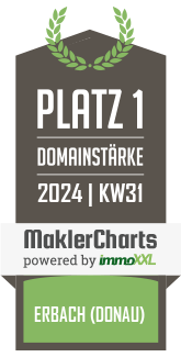 MaklerCharts KW 30/2024 - BOBER Immobilien ist bester Makler in Erbach (Donau)