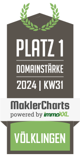 MaklerCharts KW 30/2024 - Gls Immobilien GmbH ist bester Makler in Vlklingen