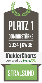 MaklerCharts KW 34/2024 - Knenkamp Immobilien ist bester Makler in Stralsund