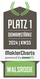 MaklerCharts KW 34/2024 - Klber Immobilien- & Finanzierungsmakler Ernst Klber e.K. ist bester Makler in Walsrode