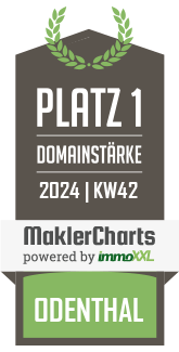 MaklerCharts KW 41/2024 - Odenthal Immobilien GmbH & Co KG ist bester Makler in Odenthal