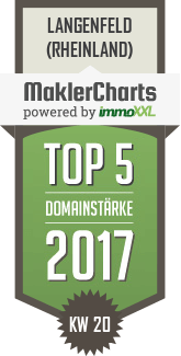 MaklerCharts KW 20/2017 - ImmoMilde.de - Claudia Milde ist TOP-5-Makler in Langenfeld (Rheinland)